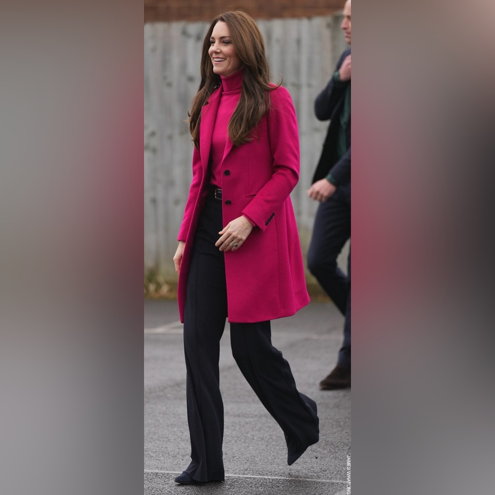 NWOT Hobbs London 'Tilda' Wool Coat in Fuchsia Pink ASO Kate Middleton-UK10/US6 - Picture 12 of 13